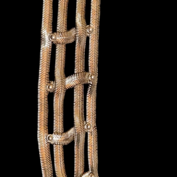 Sergio Gutierrez Liquid Metal Woven Snap Bracelet Approx 7in. x 1.5 in. - Picture 4 of 6